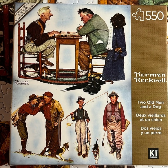 KI Puzzles | Games | 50 Piece Rare Norman Rockwell Two Old Men And A ...